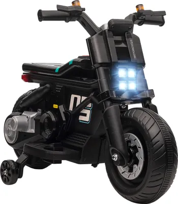 Immagine prodotto di HOMCOM Moto Elettrica per Bambini 3-5 Anni in PP e Metallo con Rotelle, Clacson e Musica, 86x44x58 cm, Nera