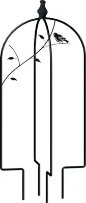 Produktbild von Topfrankgitter Lafiora Vogel Blume 26 x 61 cm schwarz