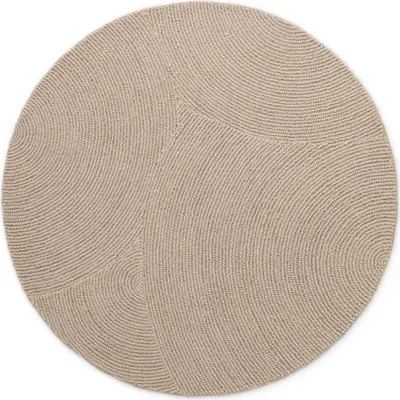 Produktbild von NYVI Teppich Eleni - Pflegeleicht, Strapazierfähig, für Innen geeignet - Wohnzimmerteppich Wollteppich - Ø 120 cm Rund - Hellbeige