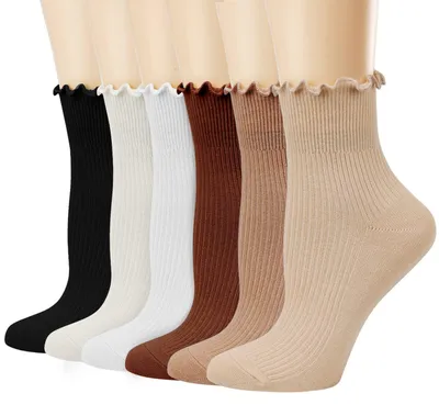 Productafbeelding van Omgoods - Set van 6 Dames Sokken met Rimpelrand en Casual Stijl