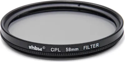 Produktbild von vhbw Universal Polarisationsfilter für Kamera Objektive mit 58mm Filtergewinde - Zirkularer Polfilter (CPL), Schwarz