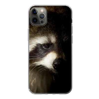 Produktbild von MuchoWow® Handyhülle Schutzhülle Hülle für iPhone 12 Pro Max Waschbär - Wilde Tiere - Schwarz Silikon Softcase Handy Hülle - Hartschale