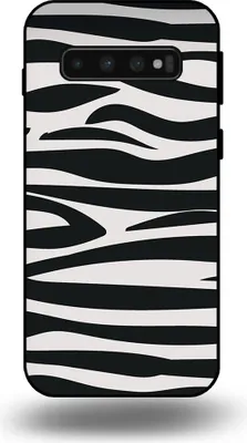 Produktbild von Smartphonica Handytasche passend für Samsung Galaxy S10 mit Zebradruck - TPU Rückseitenschutzhülle mit Zebradruck Design - Schwarz Weiß