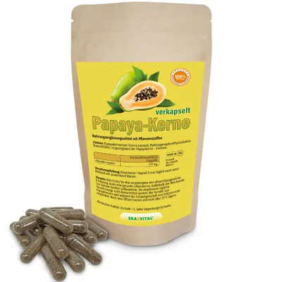 Obrázok produktu pre Papaya jadrá (prirodzene sušené a mleté), 90 kapsúl