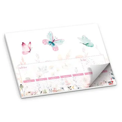 Produktbild von itenga Schreibtischunterlage Schmetterling 50 Blatt Papier, DIN A3