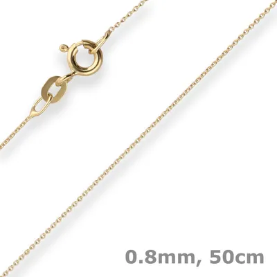 0-8mm-Rund-Ankerkette-aus-585-Gelbgold-50cm