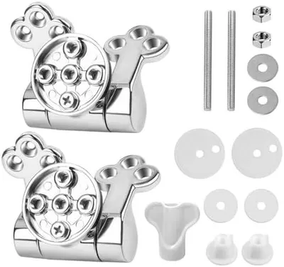 Produktbild von Wc Sitz Scharniere Ersatzteile, Toilettendeckel Scharniere mit Absenkautomatik, Scharnier für Toilettensitz aus Zinklegierung, klodeckel scharniere set Passend für alle Toilettensitze(15pcs)