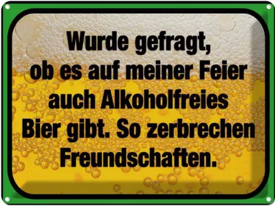 Produktbild von vianmo Blechschild 30x40 cm alkoholfreies Bier zerbricht Spruch Zitat