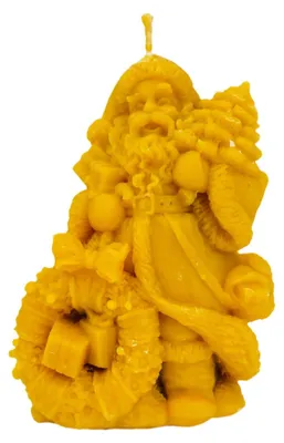Immagine prodotto di Candela "Babbo Natale con i Regali", realizzata al 100% con cera d'api naturale
