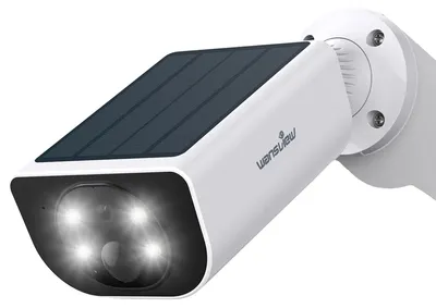 Image de Caméra de sécurité sans fil, résolution 3 MP, connectivité WiFi 2,4 GHz, alimentation solaire, vision nocturne couleur, détection de mouvement