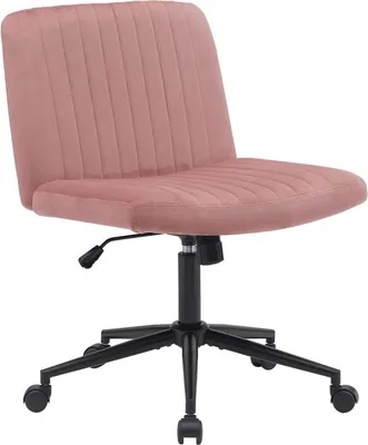Zdjęcie produktu dla Krzesło biurowe - Ergonomiczne krzesło obrotowe - Regulowana wysokość i obrót o 360 stopni | Kolor: różowy | Materiał: miękki