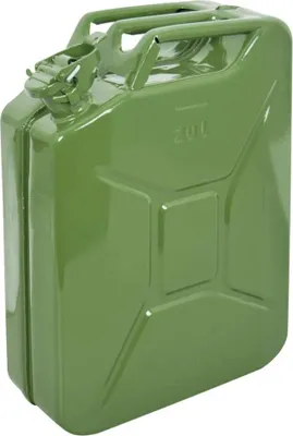 Zdjęcie produktu dla Carpoint Kanister na benzynę 20 l, zielony, metalowy, z certyfikatem UN