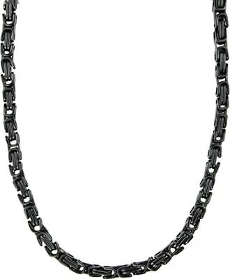 Produktbild von 5 mm Königskette Armband Herrenkette Männer Kette Halskette, 55 cm Schwarz Edelstahl Ketten
