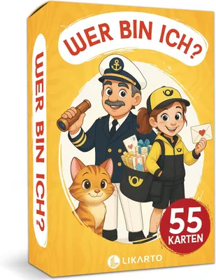 Produktbild von LIKARTO® Wer Bin ich? Kartenspiel für Kinder, Familienspiel & Reisespiel