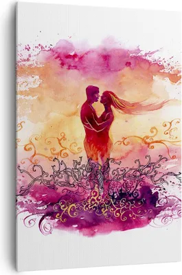 Produktbild von Bild auf Leinwand - Leinwandbild - Einteilig - Liebe Paar Flitterwochen - 70x100cm - Wand Bild - Wanddeko - Wandbilder - Leinwanddruck - Wanddekoration - Leinwand bilder - Wandbild - PA70x100-3006