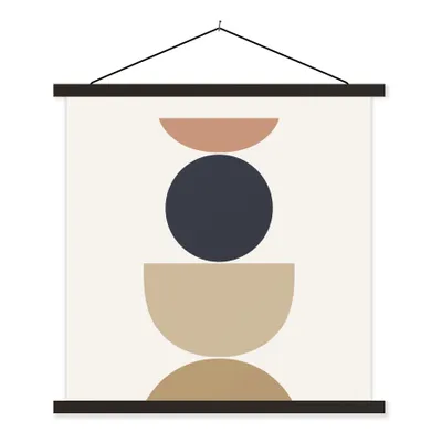 Produktbild von MuchoWow® Textilposter Kreis - Geometrische Figuren - Abstrakt 90x90 cm mit schwarzem Rahmen - Magnetisches