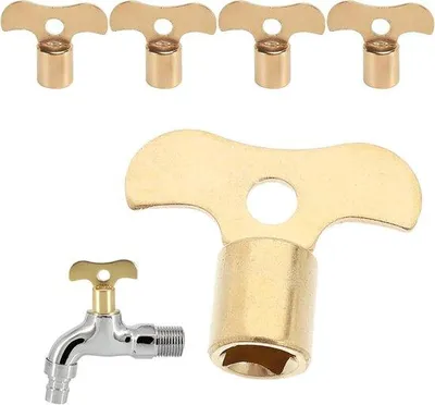 Produktbild von Satz von 4 Schlüsseln für Wasserhähne - Robuste Schlüssel für Außenwasserhähne, Montage und Quadrate Schlüssel