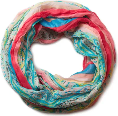 Produktbild von styleBREAKER Damen Loop Schlauchschal mit Streifen und Paisley Muster Mix, Schal, Tuch 01018004