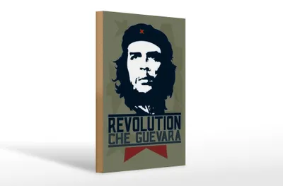 Produktbild von Holzschild Retro 20x30cm Revolution Che Guevara Kuba
