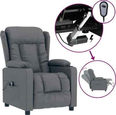 Image de vidaXL Fauteuil relax électrique gris similicuir