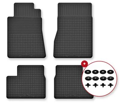 Image de Tapis de sol en caoutchouc pour Rover 75 1998-2005 (break/berline) – 4 pièces, noirs, semi-universel, adapté