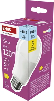 LED žárovka Classic A60 / E27 / 14 W (120 W) / 1901 lm / studená bílá