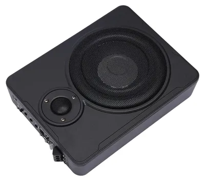 Obrázok produktu pre Subwoofer do auta – 20 cm, pod sedadlo, basová zostava – 200 W RMS, 300 W max – nízky profil – frekvenčný rozsah 30–100 Hz, 91 dB