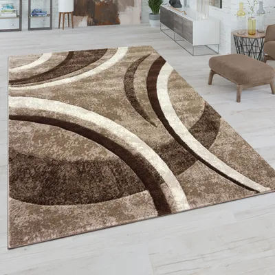 Produktbild von Teppich Wohnzimmer Kurzflor Vintage Handgearbeiteter Konturenschnitt 3D Optik Grösse 200x290 cm