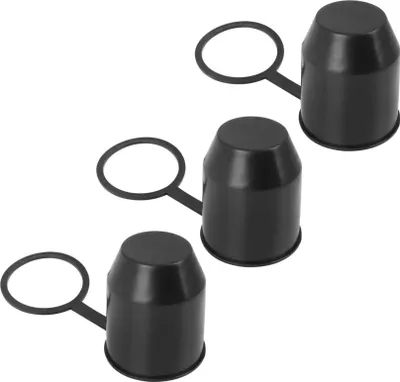 Produktbild von 3 Stück Anhängerkupplung Schutzkappe mit Sicherungsring | AHK Kappe | Anhängervorrichtung Abdeckkappe schwarz | Kugelschutzkappe | Universal Abdeckung für PKW Anhängerkupplungen | Witterungsbeständig