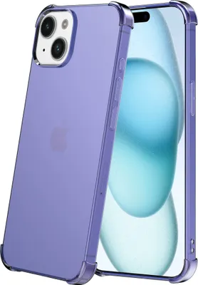 Produktbild von Handyhülle passend für iPhone 15 Plus - Transparente stoßfeste Silikonhülle mit Bumper - Dunkelblau