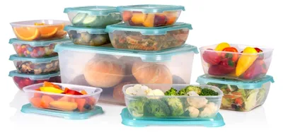 Produktbild von Frischhaltedosen mit Deckel 13-teilig - Schalen zur Zubereitung von Mahlzeiten - Gefrierschalen - 8 x 500 ml, 2 x 1000 ml, 2 x 1150 ml, 1 x 6800 ml - Mikrowellen-, Gefrier- und Spülmaschinenfest