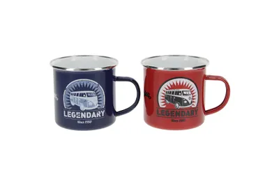 Productafbeelding van BRISA VW Collectie - T1 Bulli Bus koffiekop, emaillebeker, set van 2, 350 ml