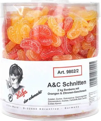 Produktbild von Küfa A und C Schnitten Fruchtbonbons mit Orange und Zitrone 2000g