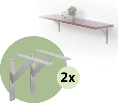 Produktbild von ML-Design 4er Set Regalträger Regalhalterung 24x24 cm, Silber, Wandhalterung für Regalbrett aus Aluminium
