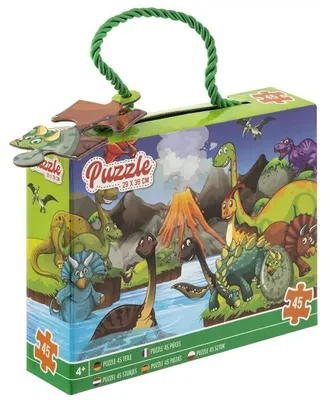 Image de Puzzle « Dinosaures ou football » - 45 pièces