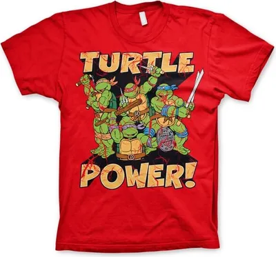 Produktbild von TMNT - Turtle Power! T-Shirt - Medium - Red