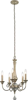 Obrázek produktu pro Lustr Elstead Rosalie E14, 5 žárovek, 68 cm, stříbrná