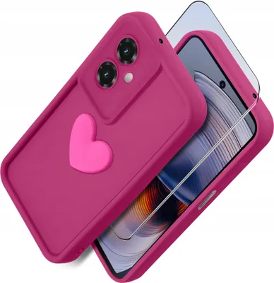Immagine prodotto di Custodia per Motorola Moto G55 5G in silicone OPACO cuore + Vetro per lo schermo