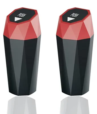 Obrázok produktu pre Automatický odpadkový kôš do auta s vekom, mini dizajn, prenosný, červený