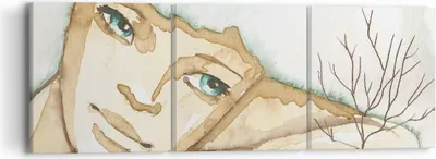 Produktbild von Bild auf Leinwand - Leinwandbild - Gesicht Dame Fantasie Grafik - 90x30cm - Wand Bild - Wanddeko - Leinwanddruck - Bilder - Kunstdruck - Wanddekoration - Leinwand bilder - Wandkunst - CA90x30-3175