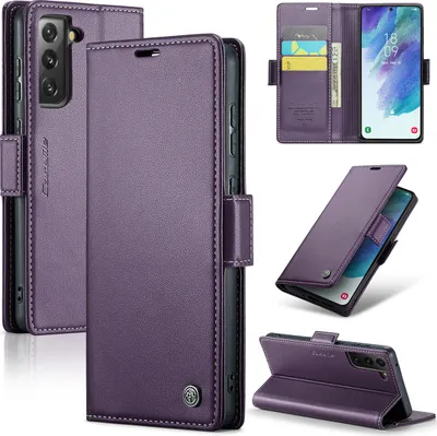 Obrázek produktu pro Galaxy S21 FE 5G Pouzdro, RFID Blokování Karet, Pokročilé Flip Kožené Pouzdro s Funkcí Stojánku pro Samsung Galaxy S21 FE 5G Fialová
