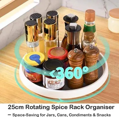 Produktbild von Famanu Lazy Susan Drehteller - 25 cm, grau und weiß
