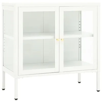 Obrázek produktu pro Příborník bílý 70 x 35 x 70 cm ocel a sklo