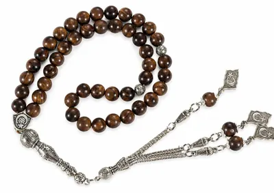 Sandelholz-Tasbih 45 Perlen Gebetskette mit Quaste