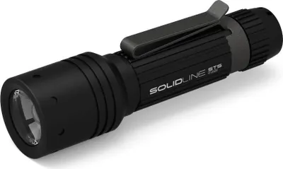Produktbild von Solidline ST5 Taschenlampe schwarz, bis zu 150 Lumen, 75m Leuchtweite, 25 Std Laufzeit, IP54, Batterie