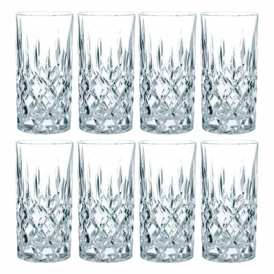 Produktbild von Nachtmann Noblesse Longdrinkglas Set, 8er Set, Wasserglas, Saftglas, Kristallglas, H 14.8 cm, 375 ml