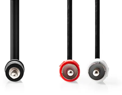 Image de Câble audio stéréo | 3,5 mm Hane | 2x RCA Hane | Nickelplaterad | 3,00 m | Rond | Svart | Label