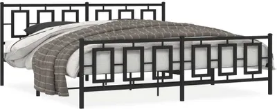 Obrázek produktu pro Postel s čelem a nohou kovová černá 193x203 cm