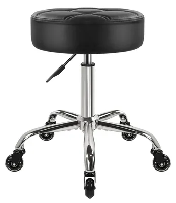 Rollenkruk höhenverstellbar 38 cm Sitz schwarz Kunstleder