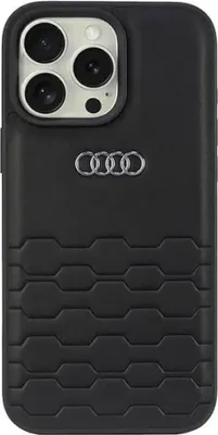 A black Audi branded iPhone case shown from the back.